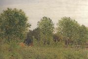 George Price Boyce.RWS Black Poplars at Pangbourne (mk46) oil painting artist